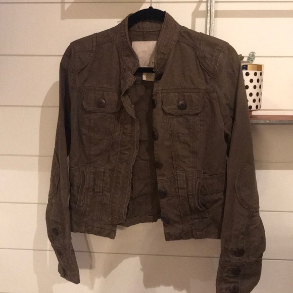 refuge Jackets & Blazers - Cute & Edgy Brownish Olive Utility Jacket -M